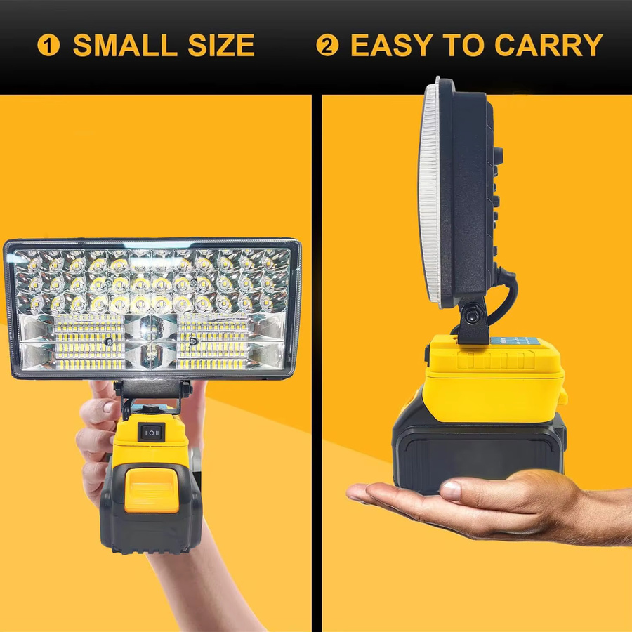 DeWalt 18V LED-Arbeitsleuchte gelb, 2-stufig einstellbare kabellose Werkstatt-Laterne für Elektrowerkzeug-Akkus - Bild 3