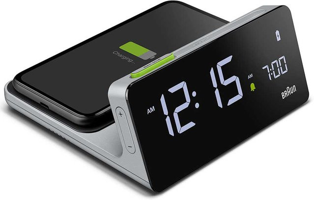 Braun BC21GEU digitaler Wecker mit Wireless Charging in Schwarz - Bild 1