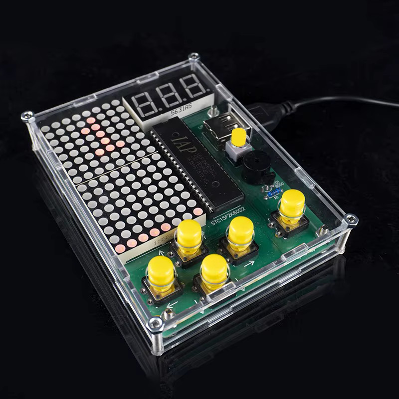 DIY Pixel Spielkonsole Kit Classic Cube Mini Videospielkonsole zum Selbstbauen mit Koffer, Mehrfarbig - Bild 4