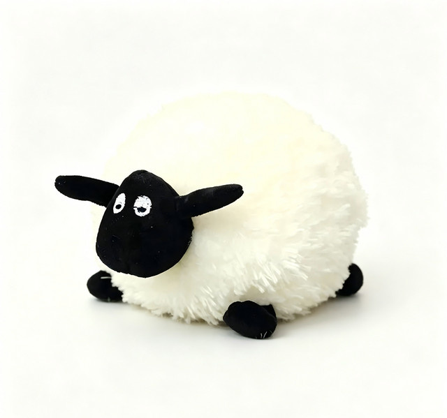 Shaun The Sheep, Shaun das Schaf, Plüschtier, rund, weiß - Bild 1