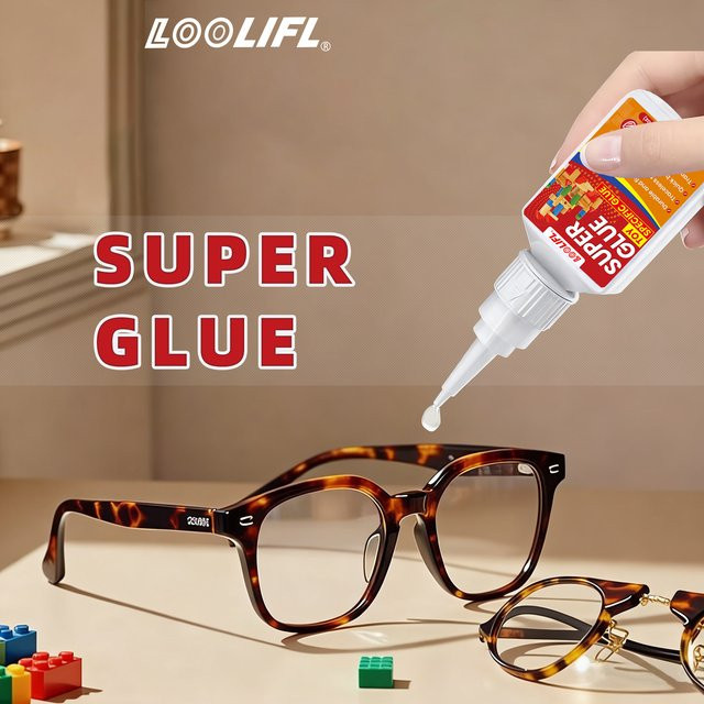 LOOLIFL Cyanacrylat-Kleber transparent, 20 g schnell trocknende Reparaturflüssigkeit für Spielzeug, Gummi, Glas, Holz, Metall und Kunststoff - Bild 1