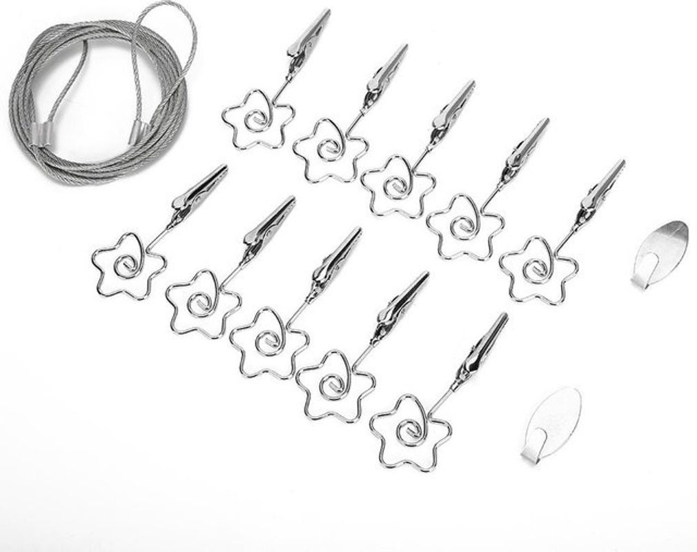 GoolRC Foto-Clips aus Metall in Silber mit Blumen-Design für die Wanddekoration, 10 Stück - Bild 1