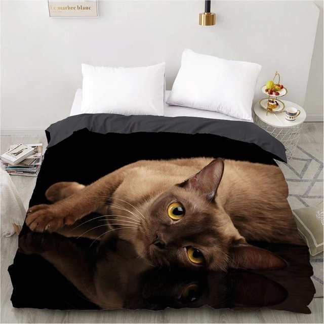 Premium 3D Bettwäsche-Set mit Tier-Motiv in Weiß, bestehend aus Bettbezug und Kissenbezug aus Mikrofaser, B/H: 140 x 200 cm und 70 x 133 cm - Bild 1