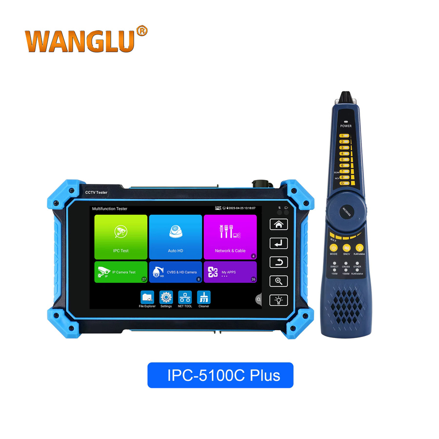 WANGLU IPC-5100C Plus 5,4 Zoll IP-Kamera-Tester mit 8K H.265 Unterstützung, 8MP, HDMI, VGA, Kabelverfolgung und PoE-Stromversorgung - Bild 4