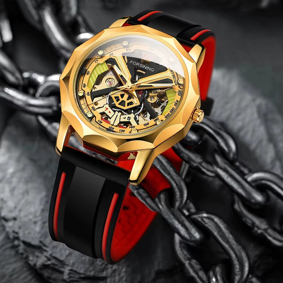 FORSINING Armbanduhr, Handaufzug, Gold, Herren - Bild 2