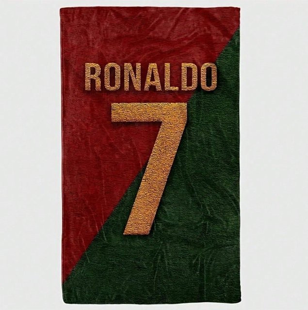 JMG Household Supplies Ronaldo Fußball Flanell-Decke, weiche Fleece-Überwurfdecke in Rot, B/B: 150 x 200 cm - Bild 1