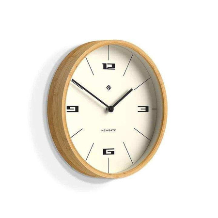 Newgate Bali Wanduhr Bamboo Lines in Beige und Weiß, analoges Design aus Bambus, Durchmesser: 30 cm