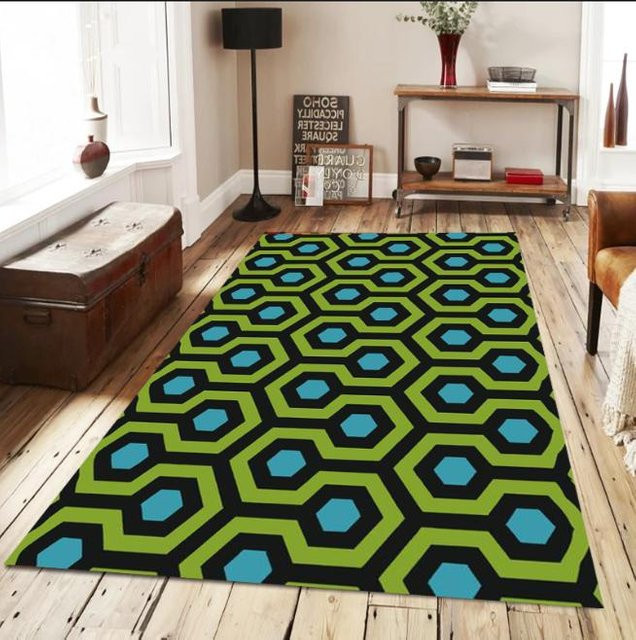 Grüner Wohnzimmerteppich Lodestar Shining Overlook Hotel Design, B/T: 80 x 50 cm - Bild 1