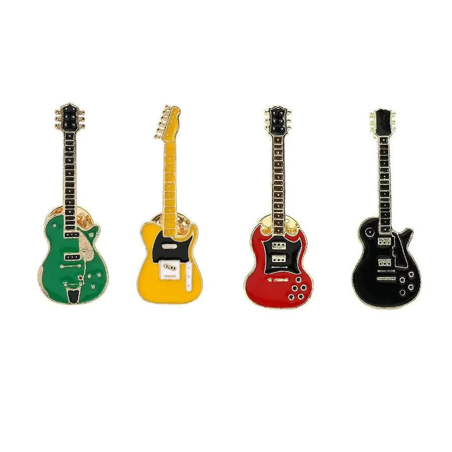 Brosche Gitarre, Metall, Emaille - Bild 3