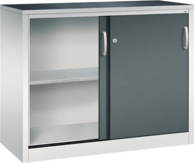 C + P Werkzeugschrank Acurado mit Schiebetüren aus Stahl, Farbe: lichtgrau/anthrazitgrau, B/T/H: 120 x 50 x 100 cm - Bild 1