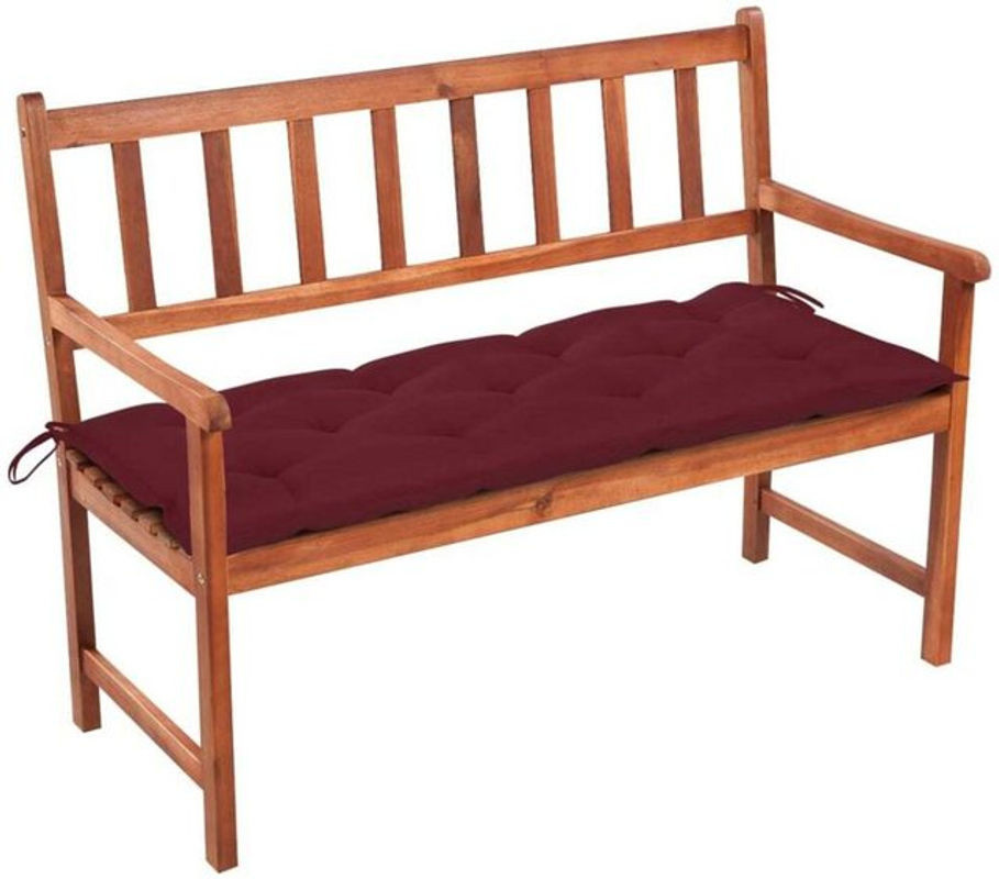 Vidaxl Gartenbank aus Massivholz Akazie mit Kissen in Natur Braun, Breite: 120 cm - Bild 1
