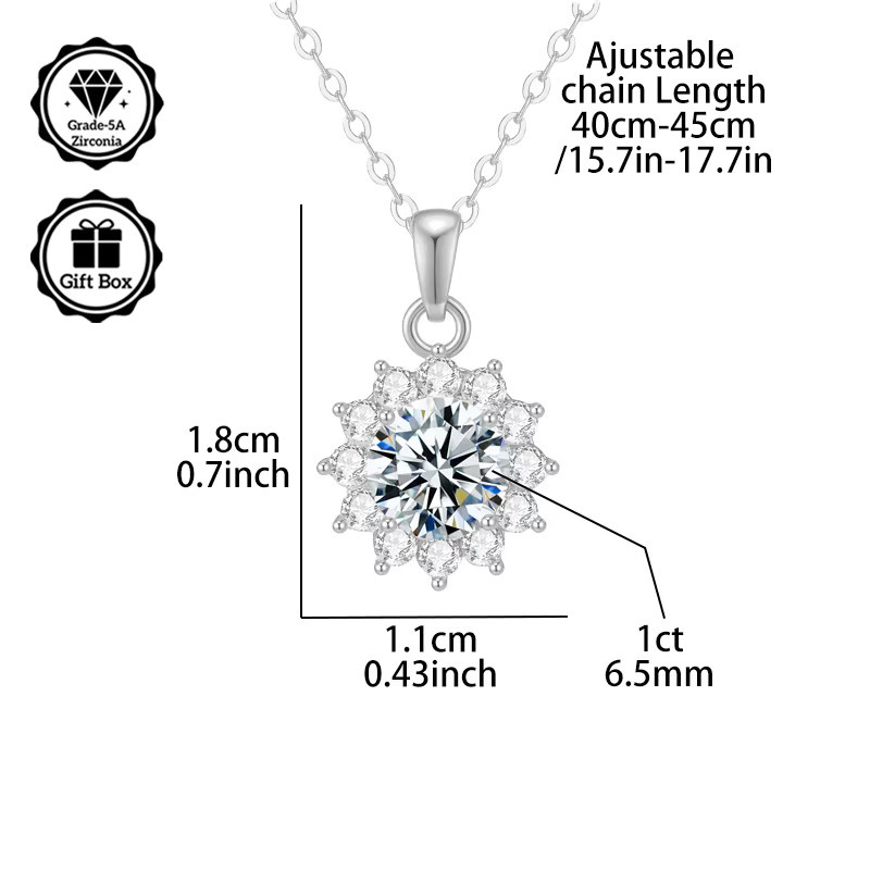 LAMVOICE Halskette, Silber, 1 Karat Zirkonia, Damen - Bild 3
