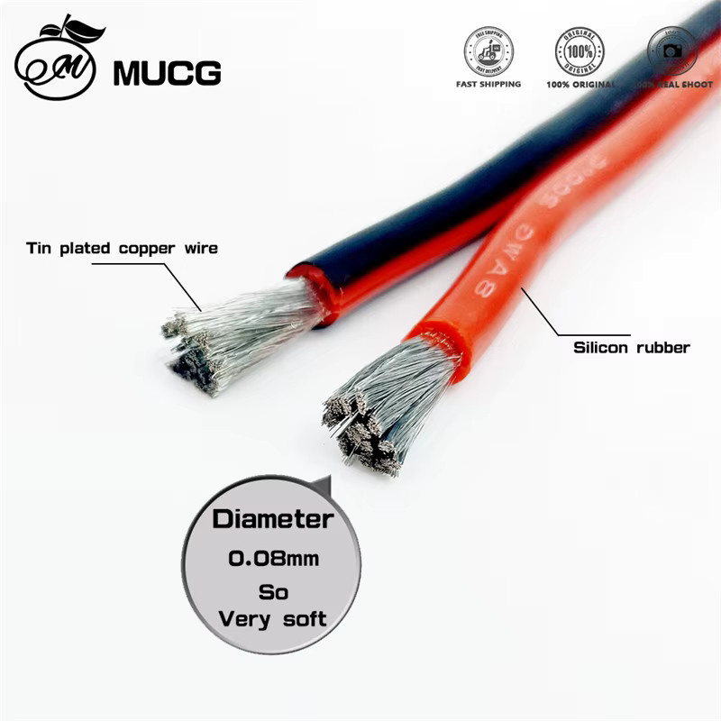 MUCG Silikonkabel 2-adrig flaches Parallel-Doppelkabel verzinnt Schwarz Rot 200m Rolle - Bild 3