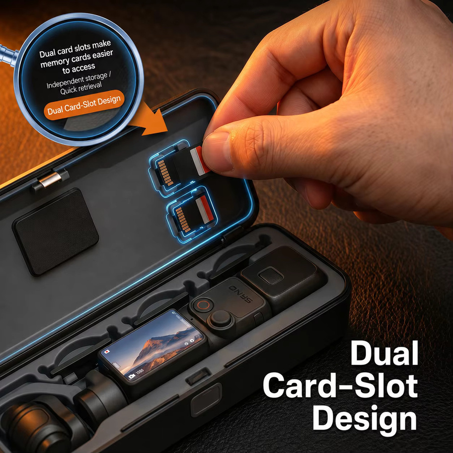 DJI Osmo Pocket 4P Gimbal-Kamera-Schutzhülle mit Linsenfilter-Slots und kratzfestem Displayschutz - Bild 3