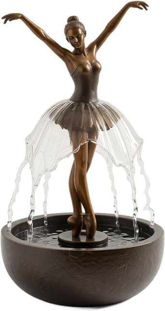 Xingben Six Tanzende Ballerina Tischbrunnen Skulptur mit runder Basis als Indoor Wasserspiel für dein Heim oder Büro - Bild 1