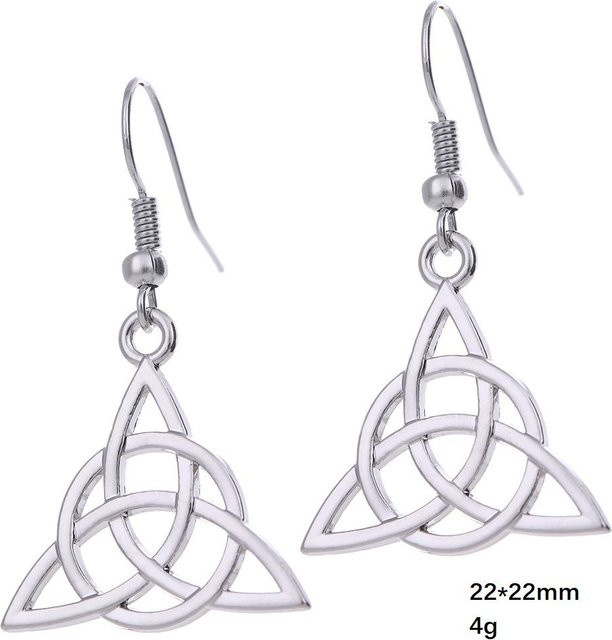 Hängeohrringe Trinity Celtics Irischer Knoten Triquetra Amulett, Damen - Bild 1