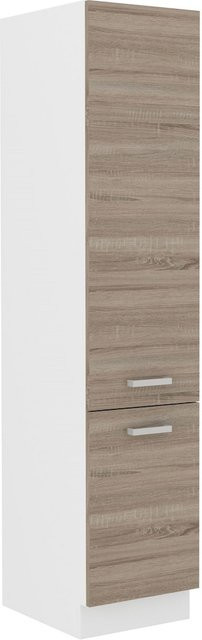 Küchen Vorratsschrank Dave 240 Eiche Sonoma Trüffel Braun mit Einlegeböden und Scharniertüren, Breite: 40 cm - Bild 1