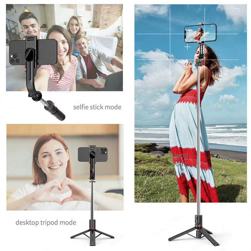 TOKQI L13 Mini-Selfie-Stick mit faltbarem Stativ und kabelloser Bluetooth-Fernbedienung für Android und iOS in Schwarz - Bild 4