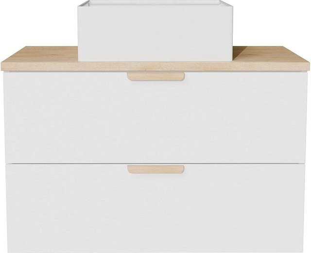 Avoreli Einzelwaschtisch aus Keramik in Weiß, Breite: 80 cm, Tiefe: 50 cm, Höhe: 46 cm - Bild 1
