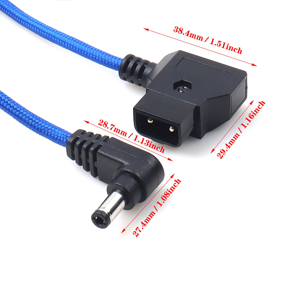 LANO DC 5,5 x 2,5 mm Stromkabel mit D-Tap-Anschluss und Nylon-Spiralwicklung für KiPRO LCD-Monitore und DSLR-Rig-Kameras - Bild 2