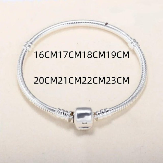Charm-Armband 925 Silber, Schlangenknochen, 23 cm, Damen - Bild 1