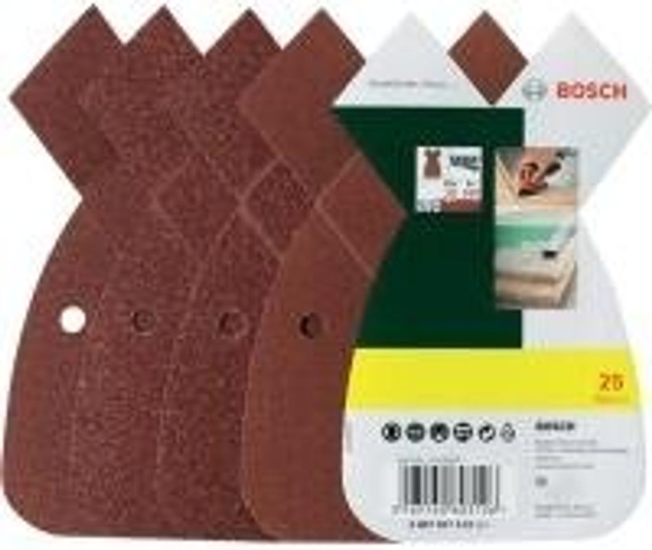 Bosch Schleifblatt-Set für Multischleifer, 25-teilig, für Holz, Metall und Farbe, Braun - Bild 2