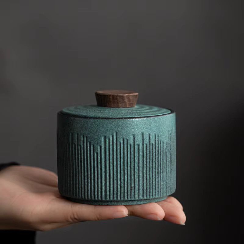 Dekoratives Tee-Keramikglas als versiegelte Teedose und Vorratsbehälter für Tee und Süßigkeiten - Bild 2