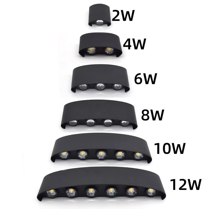 Moderne LED-Wandleuchte aus Aluminium in Schwarz mit IP65 Wasserdichtigkeit für Außenbereich und Innenbereich, Up-Down Beleuchtung für Garten, Treppen und Veranda - Bild 4