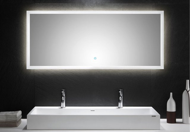 Posseik LED Spiegel mit Touch Bedienung in Weiß, B: 140 cm, H: 60 cm - Bild 1