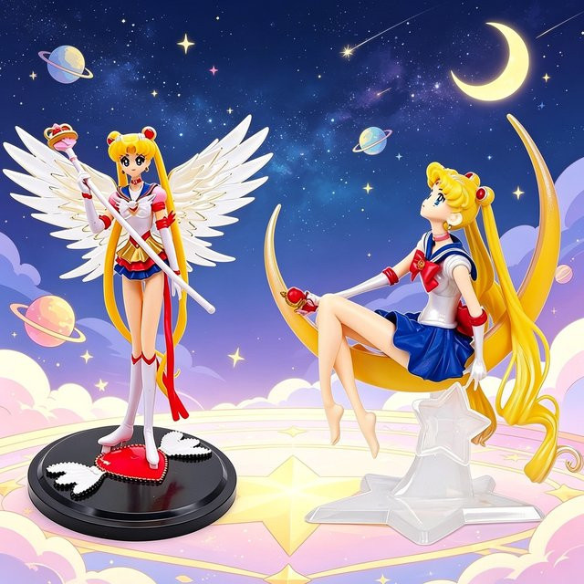 Bandai Sailor Moon Figurenset Tsukino Usagi, Sammlerfigur, Kunststoff - Bild 1