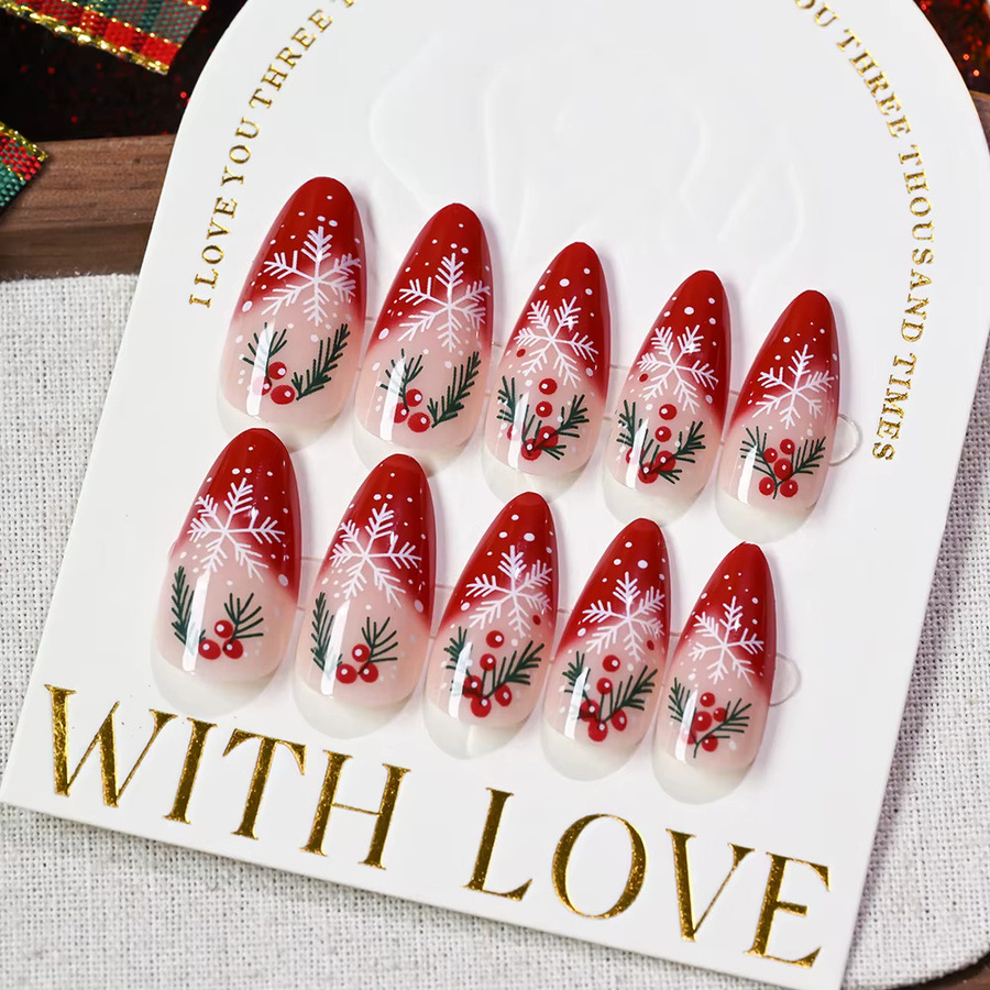 MAFANAILS Künstliche Nägel, rot, glänzend, 24 Stück - Bild 5