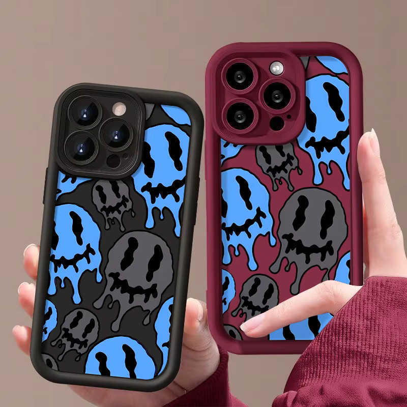 MOESOE Stoßfeste TPU-Handyhülle mit Geister-Skelett-Muster für iPhone 11 bis iPhone 16 Pro Max in Schwarz und Multicolour - Bild 3
