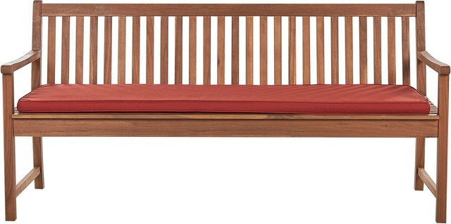 Beliani Gartenbank VIVARA aus Akazienholz in Dunkelrot, H x B x T: 88 x 180 x 56 cm - Bild 1