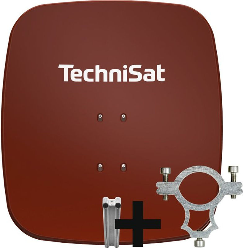 TechniSat SATMAN 65 PLUS Satelliten-Antenne inklusive LNB-Halteschelle und Halterung in Ziegelrot - Bild 2