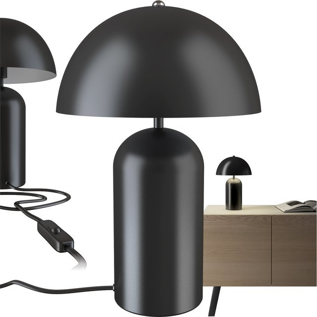 tectake Retro Tischlampe im Pilzdesign im 70er Jahre Stil, Schwarz, B/T/H: 25 x 25 x 37 cm - Bild 2
