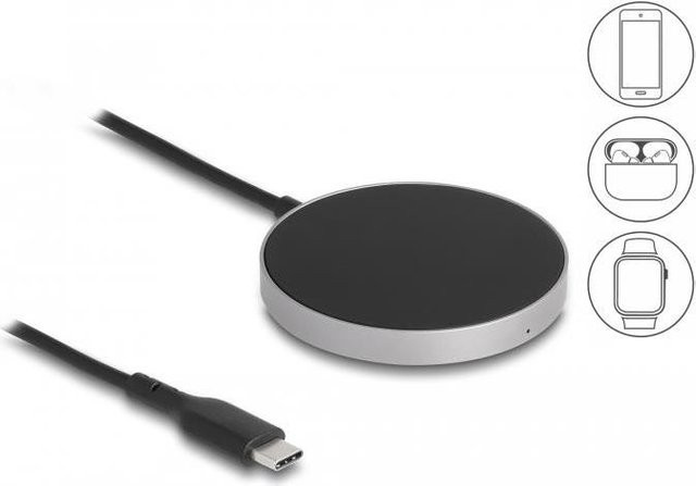Delock Induktions-Ladematte 15W mit USB-C Anschluss Schwarz/Grau 66467 - Bild 2