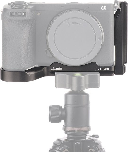 Fotga Schnellverschluss Grundplatte für Sony A6700 Kamera Halterung mit vertikalem Stabilisator und 1/4 Zoll Schraube in Schwarz - Bild 1