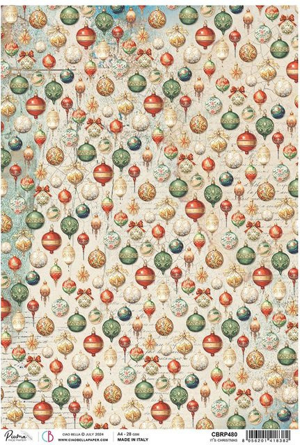 Ciao Bella Motiv-Strohseide Nutcracker Christbaumkugeln in Multicolor, Format A4 - Bild 1