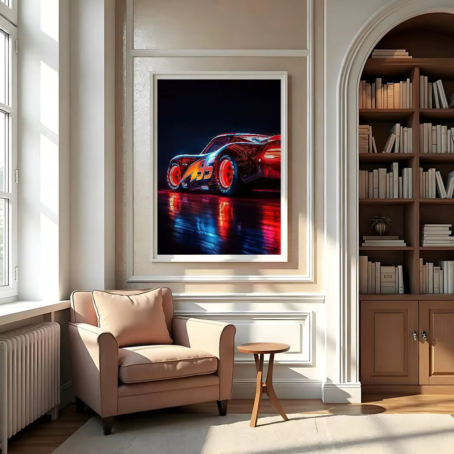 Disney Lightning McQueen 95 Wandaufkleber, roter selbstklebender Poster-Druck für Kinder, rechteckig - Bild 4