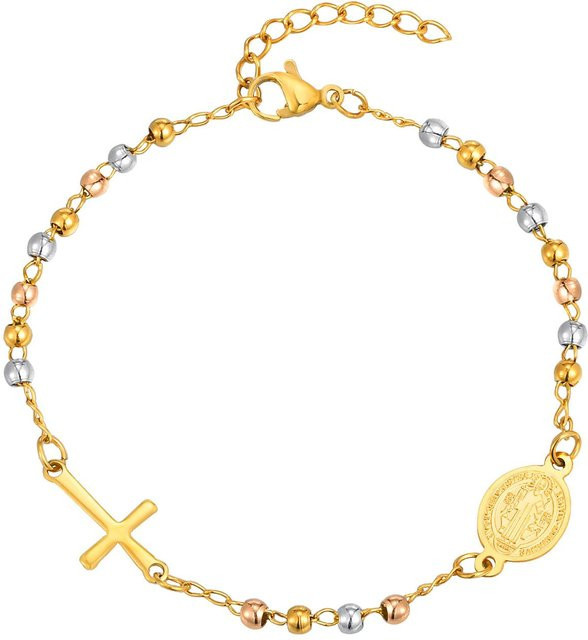 Vnox Rosenkranz Armband, Edelstahl, Jungfrau Maria, Damen - Bild 1