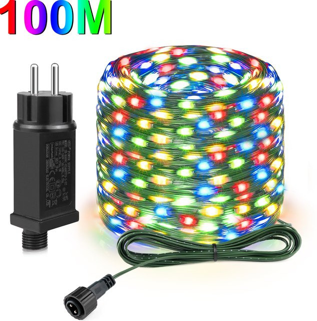 MALITAI LED Lichterkette RGB Multicolour mit 8 Modi, Wasserdichte Dekorations-Lichterkette für Außenbereich, Garten und Weihnachtsbaum - Bild 1