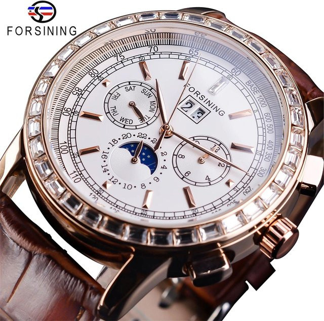 Forsining Armbanduhr, Automatik, Edelstahl, Grau, Herren - Bild 1
