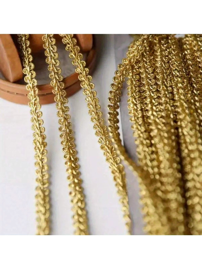 Goldene Spitzenbesatz Bänder für DIY-Handwerk und Cosplay, 5/2 Meter, Breite: 0,8 cm - Bild 2