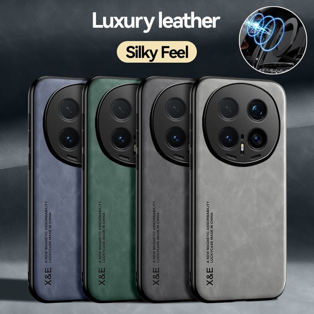 EUCAGR Magnetische Stoßfeste PU Leder Schutzhülle für Honor Magic 8 und Honor Magic 8 Pro in Grün mit Metallplatte - Bild 1