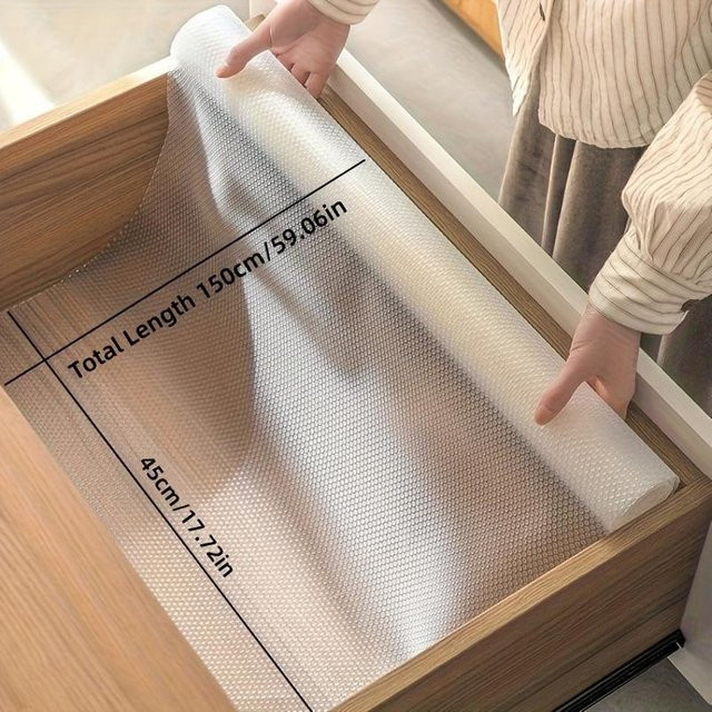 NATAWA Küchenmatte aus EVA, wasserdichte und antihaftbeschichtete Schrankunterlage für Schubladen und Kühlschränke, Grau - Bild 1