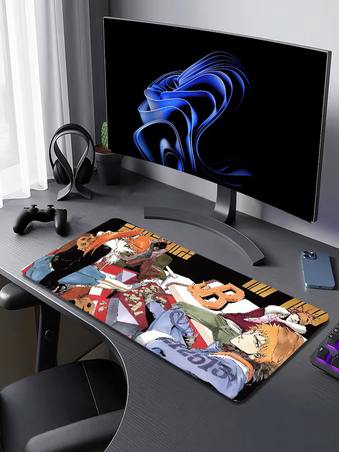 Anime B-Bleach Mauspad in Multicolour, rutschfeste und verdickte Gaming-Schreibunterlage mit Randversiegelung - Bild 7