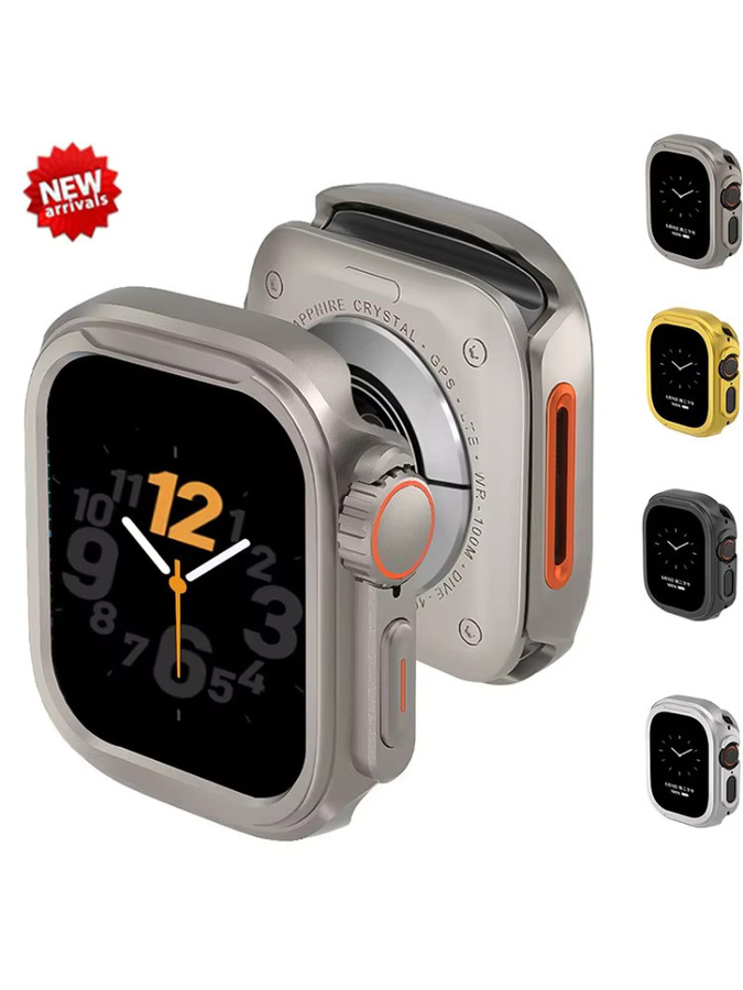 CAOWTAN Metallgehäuse für Apple Watch 49 mm, 46 mm, 42 mm, 44 mm und 45 mm, Aluminium Schutzgehäuse und Stoßstangenrahmen für iWatch Serie 10 zum Wechsel auf Ultra-Design - Bild 7