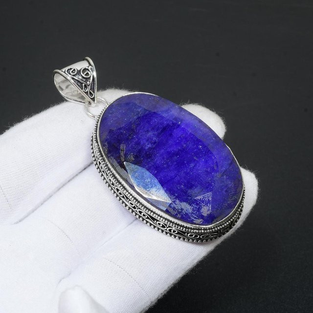 JewelryMart Anhänger 925 Silber, Saphir, Blau, Damen - Bild 1