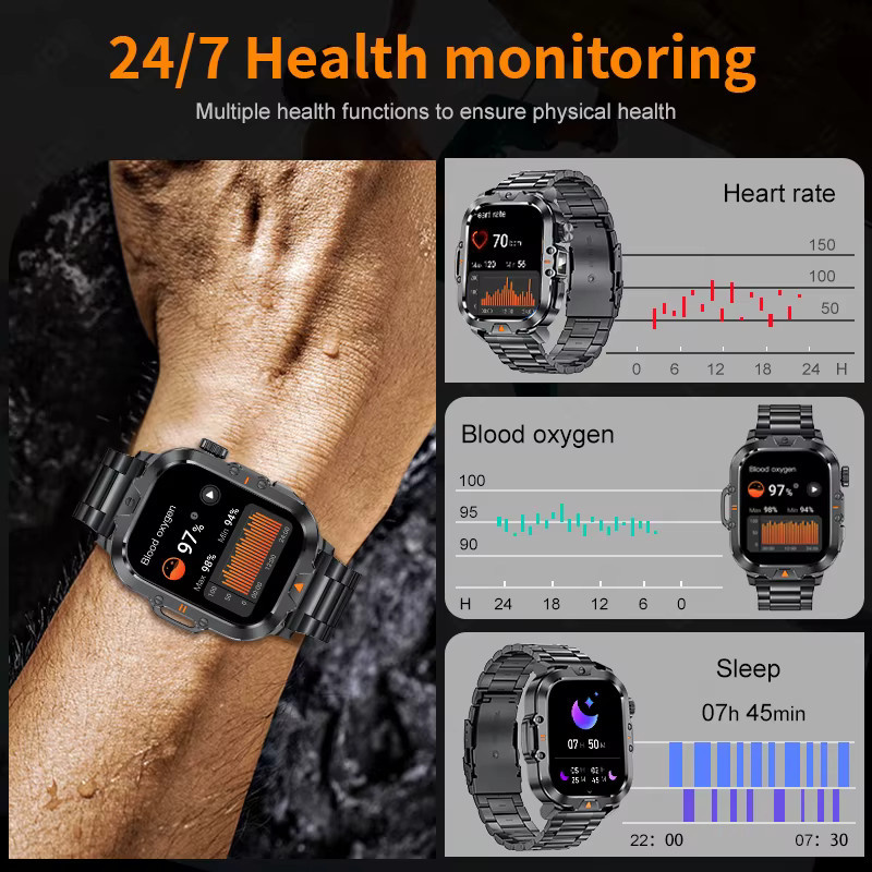 LIGE Smartwatch, Edelstahl, Schwarz, Herren - Bild 3