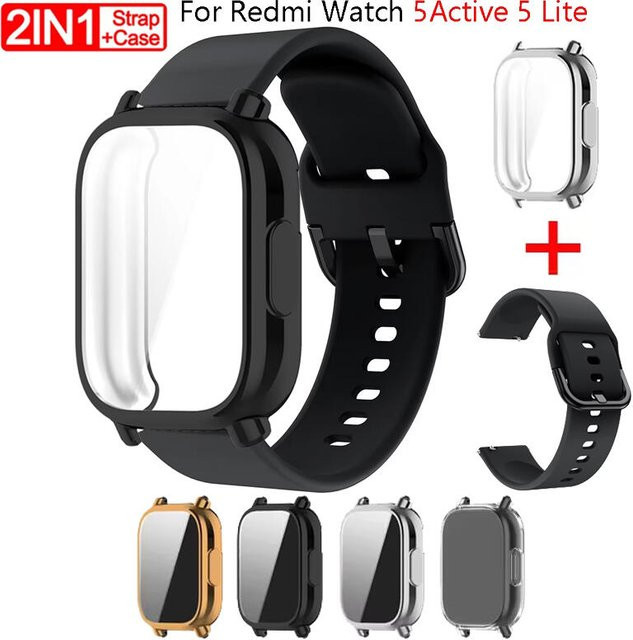 Xiaomi Uhrenarmband Silikon, Schwarz, Unisex, für Redmi Watch 5 Active/Lite - Bild 1